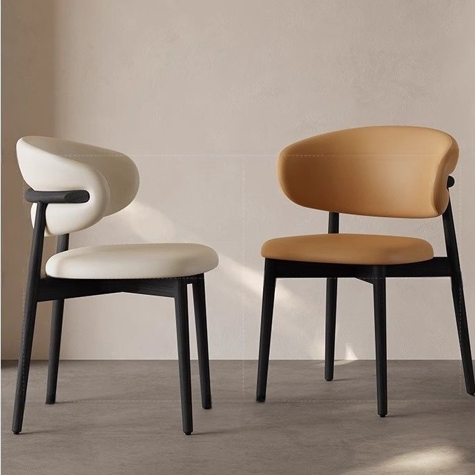 Nordic Solid Wood Dining Chair Home Simple Modern Dining Table Chair Light Luxury High-End Designer Backrest Chair