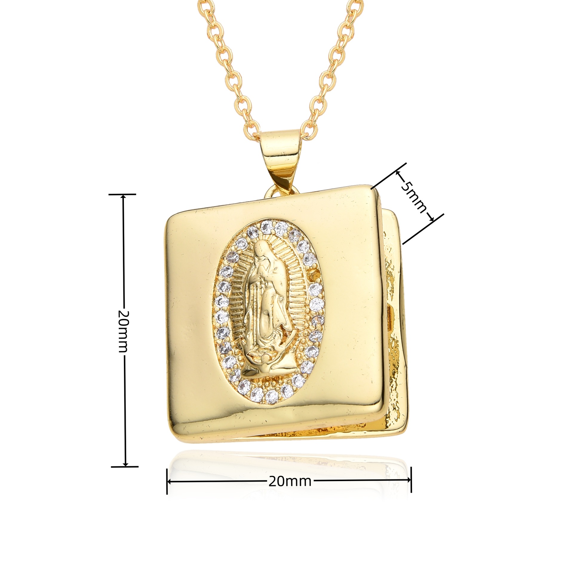 Plating, Inlay Design Copper Retro Star Moon Heart Shape Plating Inlay Zircon Pendant Necklace