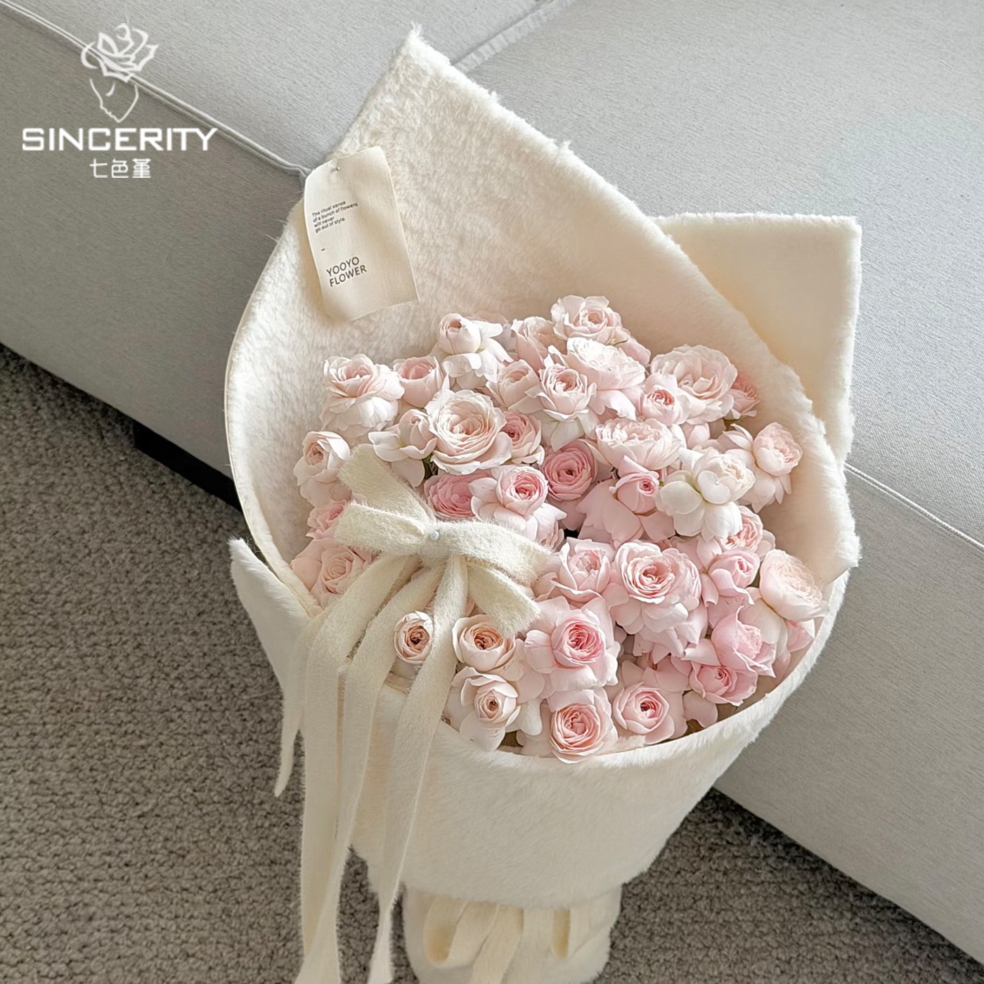 Siete colores cordier flocado tela de modelado tela de embalaje de flores DIY tela de peluche de embalaje manual florista material de flores