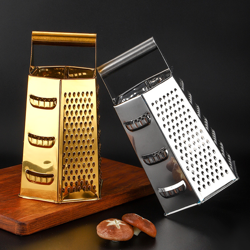 Acero inoxidable multifuncional creativo seis lados planado verduras y frutas cortador de tira con pasamanos queso cortador de queso