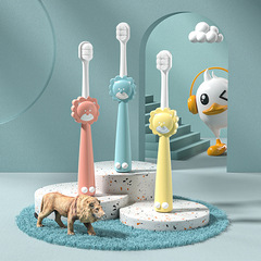 Children's Toothbrush Cartoon Little Lion Soft Ten Thousand Hairs Single Toothbrush 2-10 Years Old Baby Toothbrush Manufacturer Wholesale
