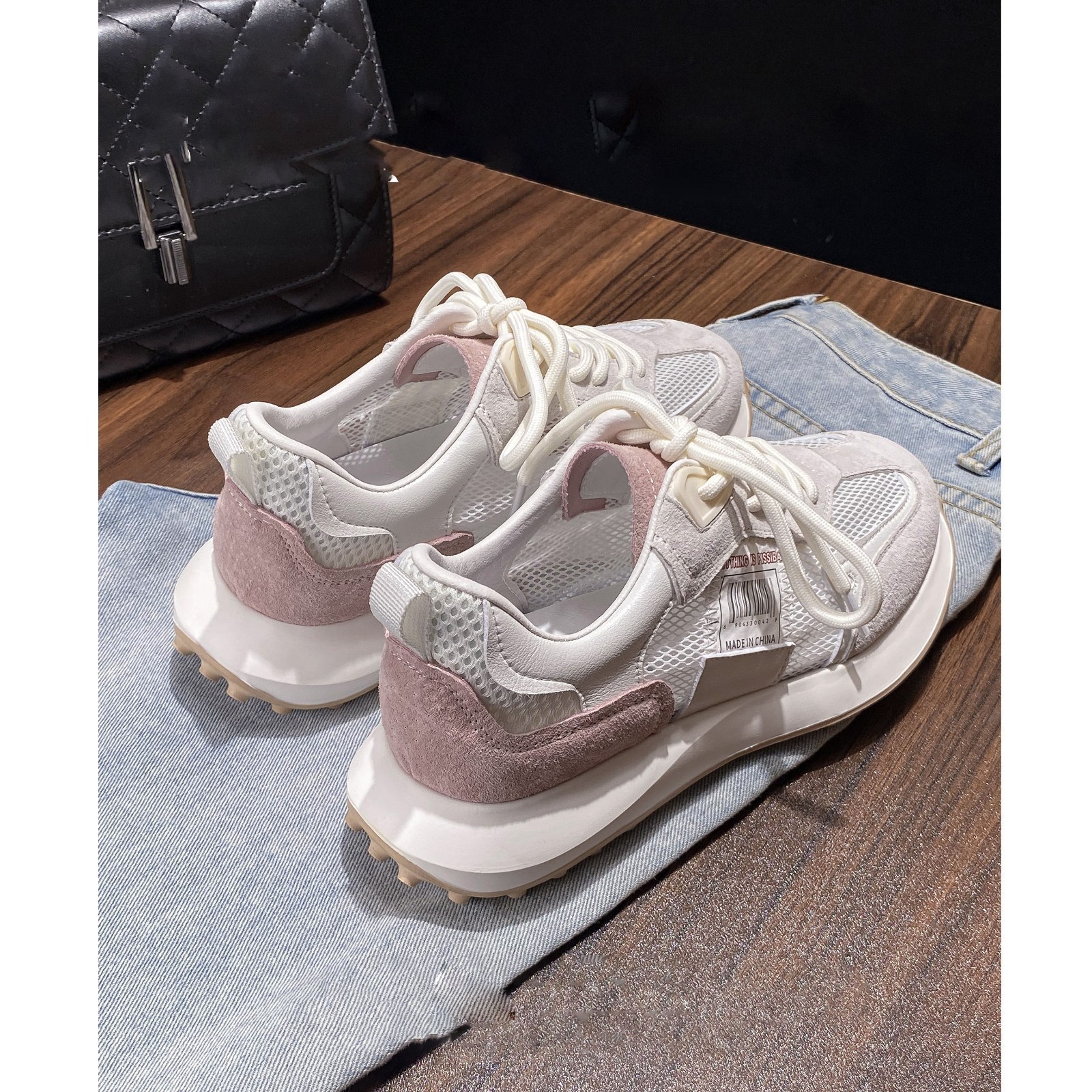 Waffle Cool Archan Shoes mujer a través de la red verano 2025 nuevos zapatos de red transpirables de malla sandalias de papá deportivas ligeras