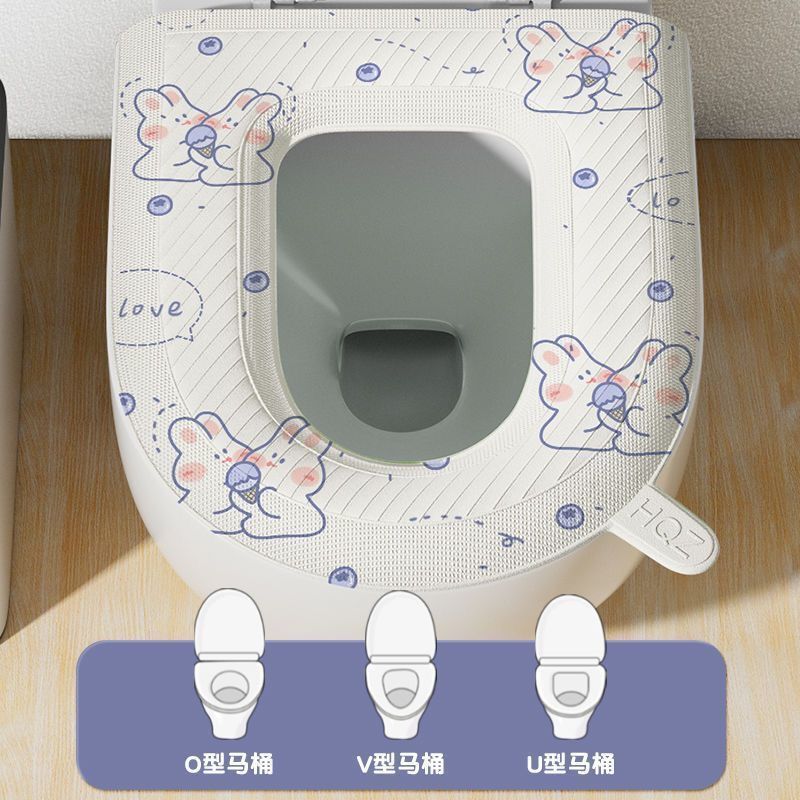 トイレマット 洗える 家庭用 防水 洗濯不要 オールシーズン万能 粘着式シートクッション 便座カバー シートパッド プリント|undefined
