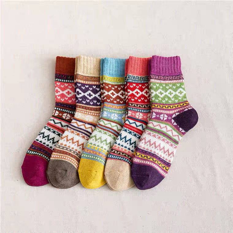 Thick Needle And Thread Thickened Warm Wool Socks - Maple Leaf