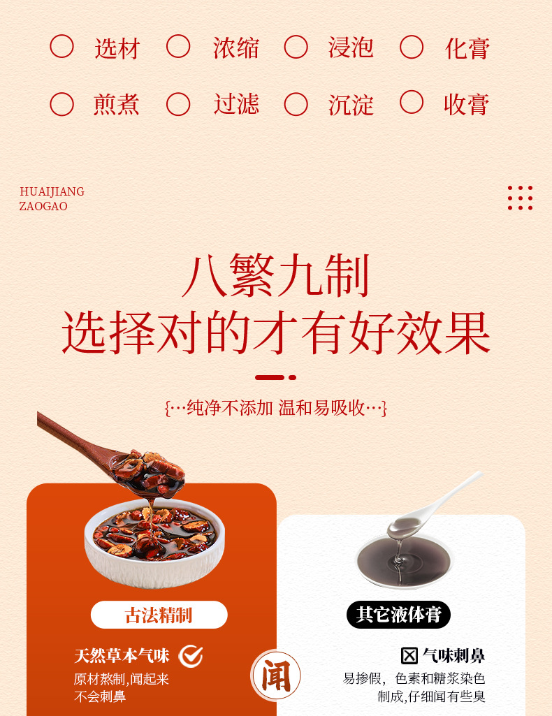 Huai Ginger Jujube Paste Ready to Eat Traditional Herbal Paste 220g Glass Jar specifications