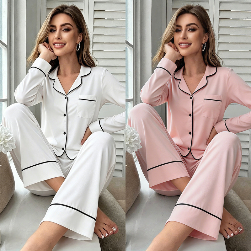 Cross-Border Modal Pajamas for Women, Autumn and Winter Long-Sleeved Shirts and Pants Two-Piece Set, Women's Home Wear Pajamas Cross-Border Modal Pajamas for Women, Autumn and Winter Long-Sleeved Shirts and Pants Two-Piece Set, Women's Home Wear Pajamas