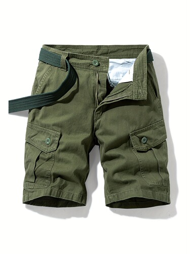 Lightweight men's Casual Gray Cargo Shorts Non Stretch