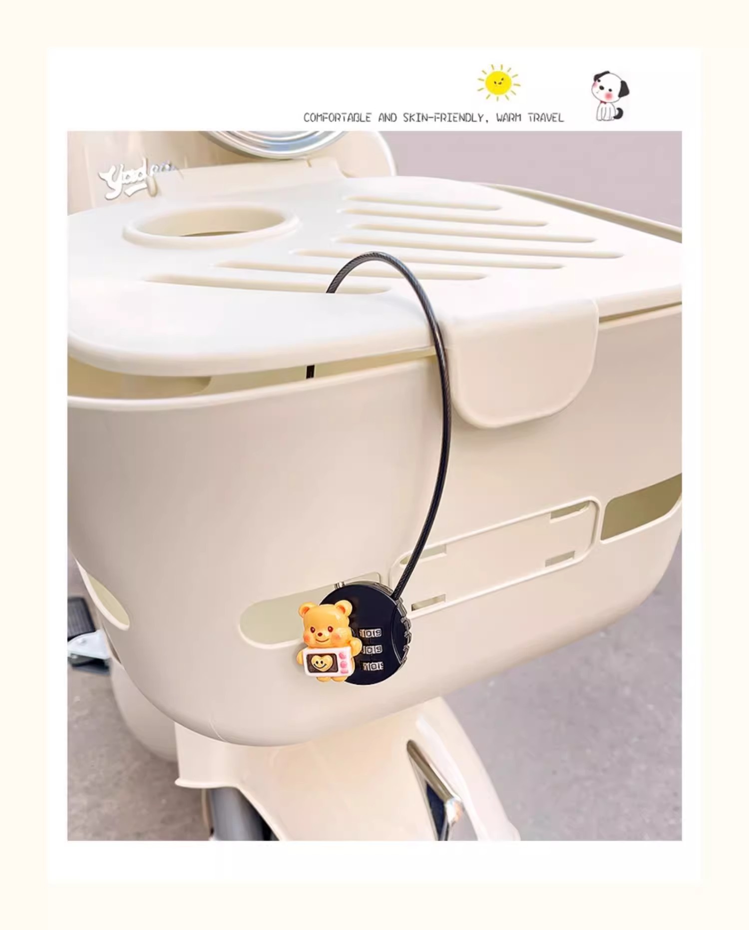 Suitable for Aima Yadi Electric Vehicle Basket Lock Anti-Theft Password Lock Anti-Theft Cute Battery Vehicle Bicycle Basket Lock
