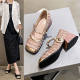 Mary Jane French Style Chanel Style High Heels 2024 Spring New Arrival Sequin Evening Style Shoes Fashionable Leather Shoes