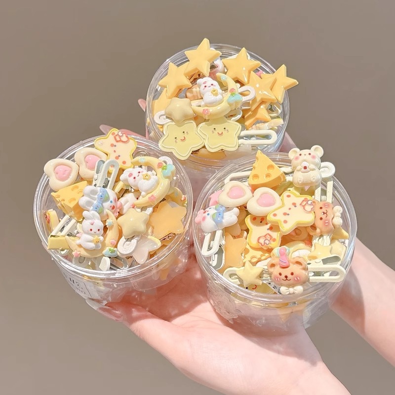 Estrellas coreanas amor clip para niños lindos clip para el cabello de queso clip para el cabello de chicas lateral clip para el cabello tocado