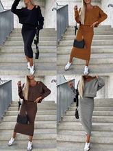 2023冬季新款欧美无袖连衣裙连帽卫衣短款上衣套装女亚马逊两件套