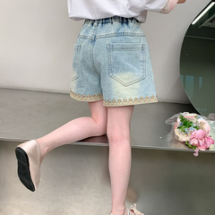 女童短褲牛仔褲2024夏季新款兒童韓版褲子女大童薄款五分褲休閒褲