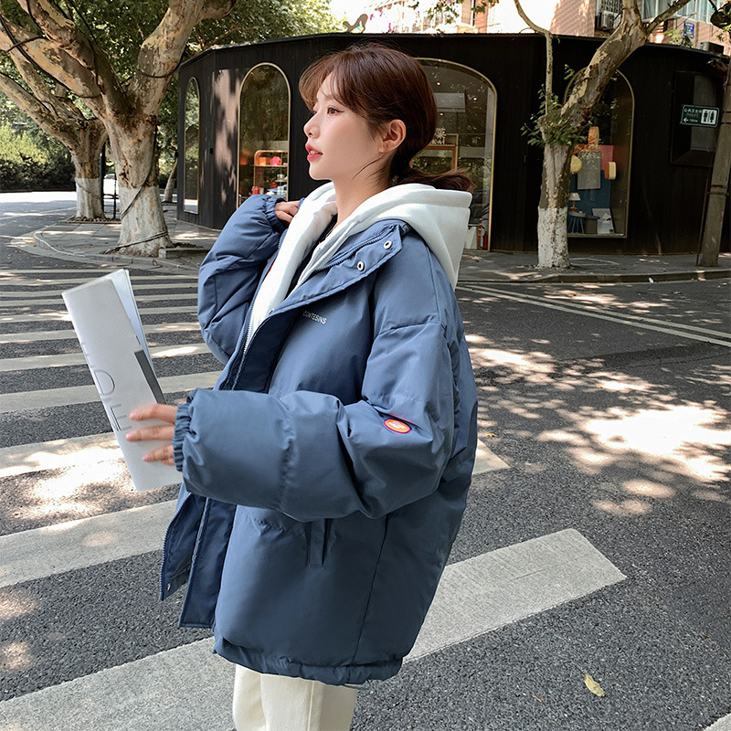 2023 nueva ropa de algodón de pluma coreana de invierno mujer chaqueta de algodón corta de tamaño grande chaqueta de pan de algodón gorda delgada abrigo image 10