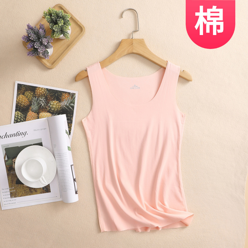 Women's Modal Cotton Seamless Camisole Tank Top, Customizable Large Size Base Shirt, Summer Style, Breathable and Comfortable