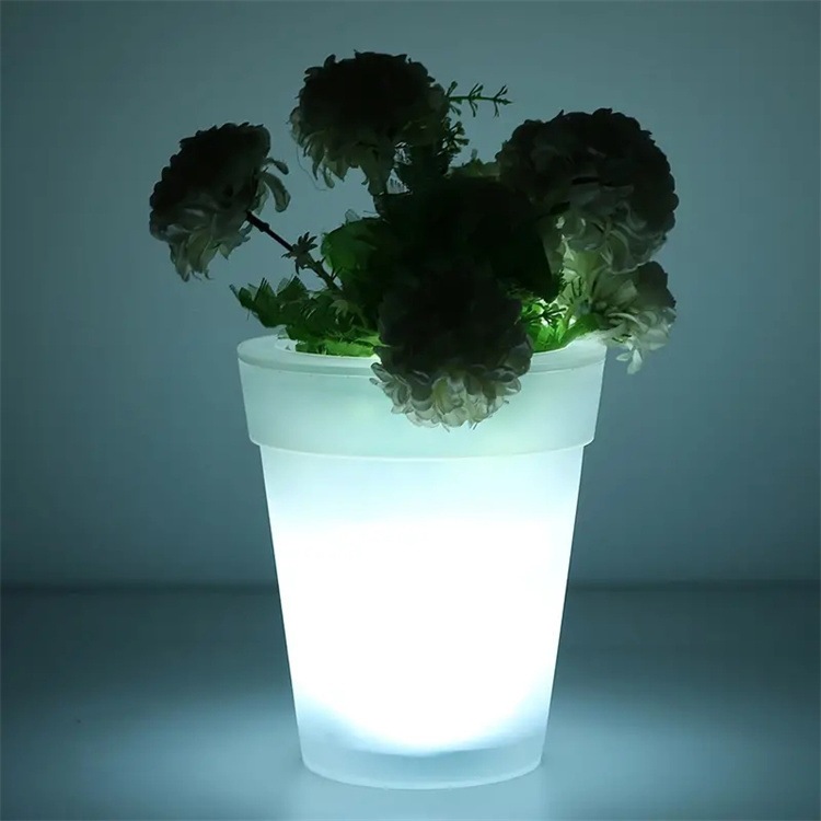Cross Border Solar Flower Pot Light Outdoor Waterproof LED Courtyard Balcony Garden Decorative Landscape Light Round Flower Pot Light