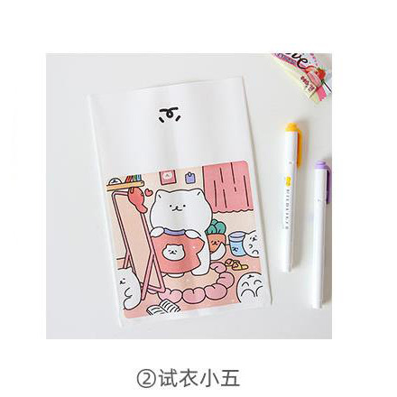 Flor de papel de tinta bolsa de almacenamiento de dibujos animados japonés pequeño cinco perro blanco oso mini bolsa de papel accesorios de decoración