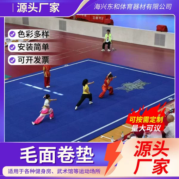 Martial Arts Carpet Roll Mats for Competitions, Sanda, Wrestling, Yoga, Gymnastics, Cheerleading, Training Facilities, and Competitive Floor Mats