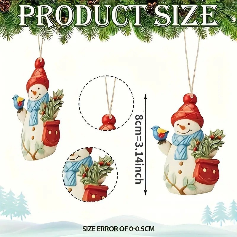 クリスマスセット木製雪だるまクリスマス装飾雪だるま像ひも付きクリスマスツリー装飾ストラップ|undefined