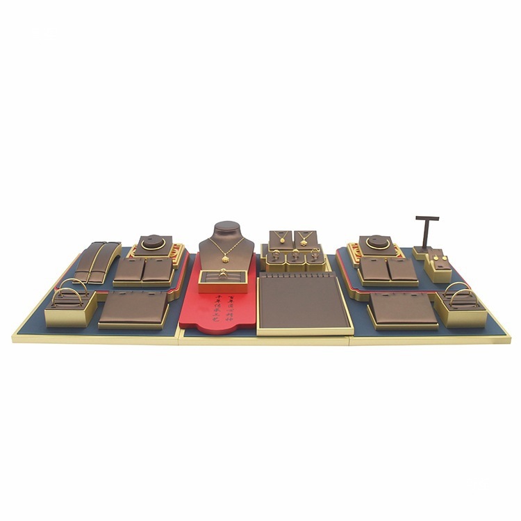 新しいジュエリー小道具古代ゴールドディスプレイラックジュエリーペンダントリングブレスレットイヤリングディスプレイラック|undefined
