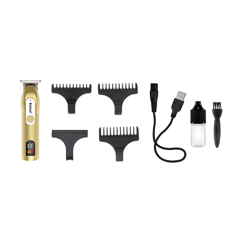 Cortadora de pelo recargable Kemei KM-1760 con pantalla digital para hombres, venta al por mayor
