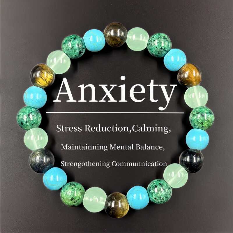 TK cross-border explosive bracelet tiger eye turquoise Dongling green hemp stone elastic bracelet wholesale