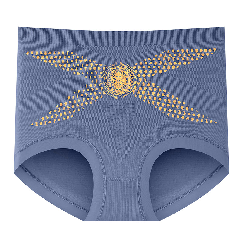 Vendajes dorados, cintura alta, glúteos, ropa interior de abdomen direccional 2024, nueva ropa interior de mujer transpirable de entrepierna antibacteriana de algodón 9A