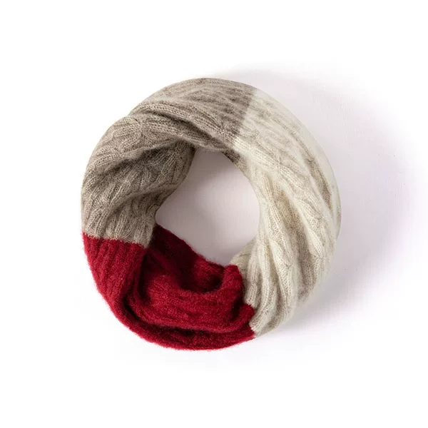 Lekasha cashmere100% pure cashmere warm three-color patchwork neck warmer pullover knitted fashion neck warmer