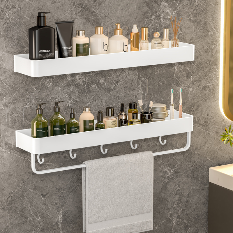 Bathroom Storage Rack Punch-free Toilet Restroom White Washstand Wall-mounted Storage Shelf Toilet