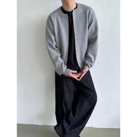 秋冬新品感金属钉扣门禁新品开衫毛衣外套男百搭廓形宽松上衣