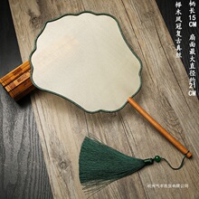 复古色熟绢工笔手绘画扇空白团扇真丝扇子国画古典圆形宫扇仕淮