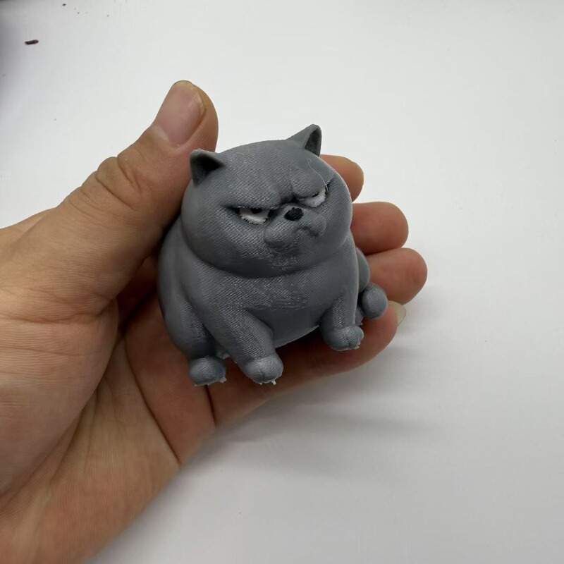 胖猫生气英国短毛猫，凶猛的生气短猫雕像，卧室桌面迷你装饰品|undefined