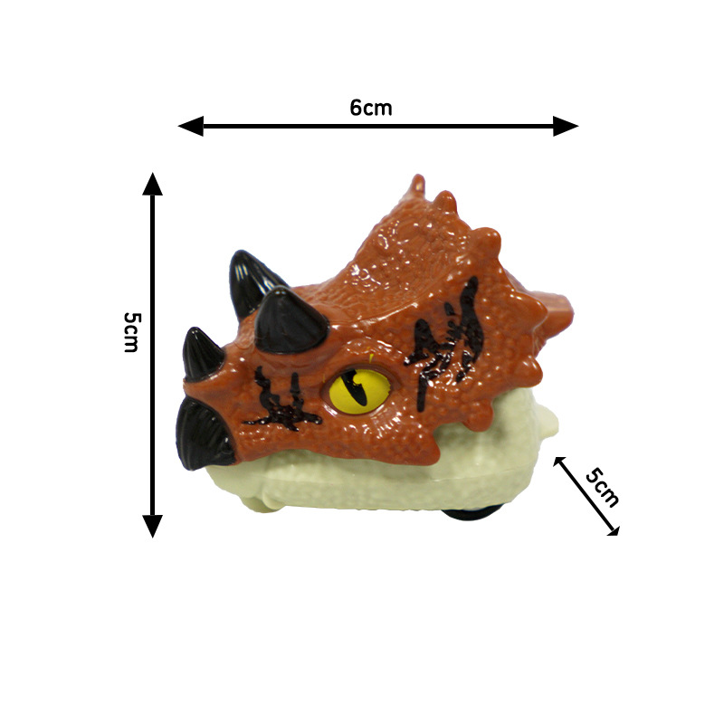타는 공룡 차를 뒤로 당겨 [트리케라톱스 다크 브라운]