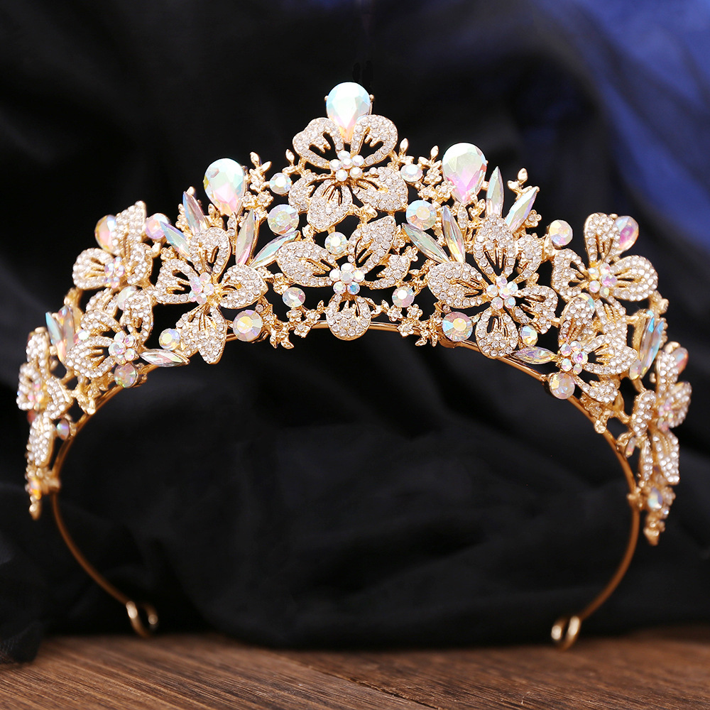 357g Weight Crown Hair Accessories Type 1 Piece Quantity Wedding, Birthday, Festival Occasion Alloy Material Leaves Pattern All Seasons Season Women's Gender Diamond Design Simple Style, Shiny Style Simple Style Shiny Women's Leaves Alloy Diamond Crown 7