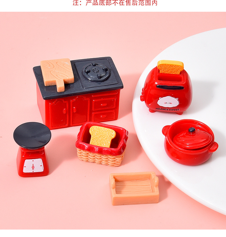 Simulated Retro Kitchen Utensils Set Resin Accessories Mini Kitchen DIY Dollhouse Pretend Play Toys Tabletop Decoration