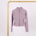 Dark smoked purple gold zipper cropped jacket