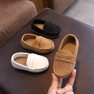 Spring and Autumn Children's Pea Shoes Reflex Leather Shoes Girls' Boys' Fashionable Children's Shoes Soft Sole Non-Slip Single Shoes Student Shoes