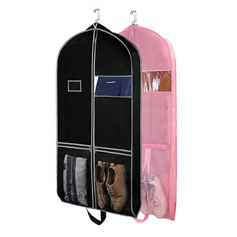 Factory in stock new material 100 grams non-woven clothes dust bag travel suit set mesh bag suit bag