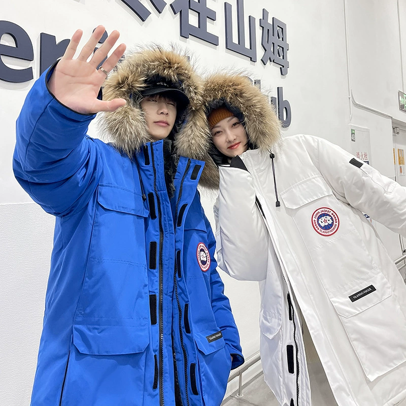 Трансграничная Новая мужская зимняя уличная пуховая куртка для пар, утепленная мужская и женская куртка, модная пара