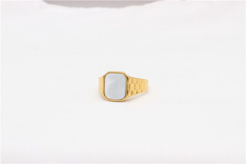 16g Weight Natural Stone, Shell Inlay Material Rings Classification 11, 12, 7 Ring Size 1 Piece Quantity Holiday, Daily Occasion Titanium Steel Material Rectangle Pattern Men's Gender Inlay Design Casual, Simple Style Style Casual Simple Style Rectangle Titanium Steel Inlay Natural Stone Shell Men's Rings 2