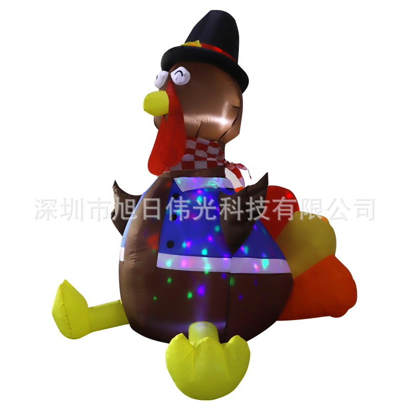 跨境感恩节充气火鸡气模节日花园装饰品发光摆件户外庭院布置道具