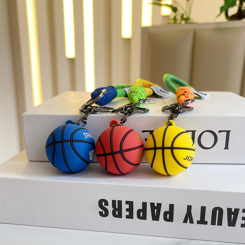 Sports Basketball Keychain Personal Creative Backpack Schoolbag Small Pendant Car Keychain Birthday Gift Souvenir