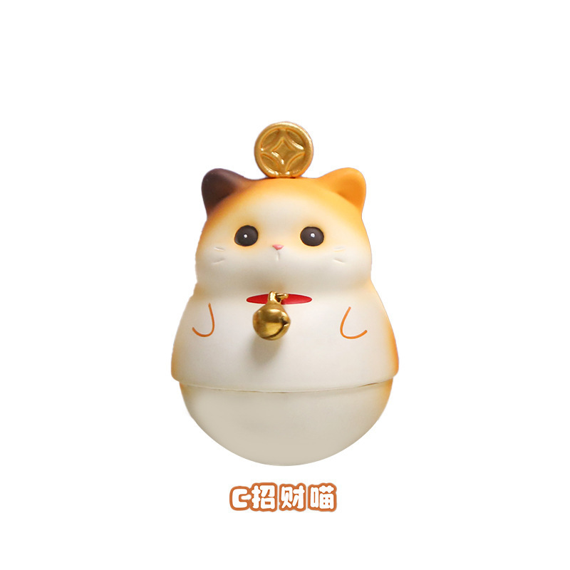 新款可爱福瑞猫猫元气不倒翁桌面摆件创意潮玩车载装饰品厂家直销|undefined