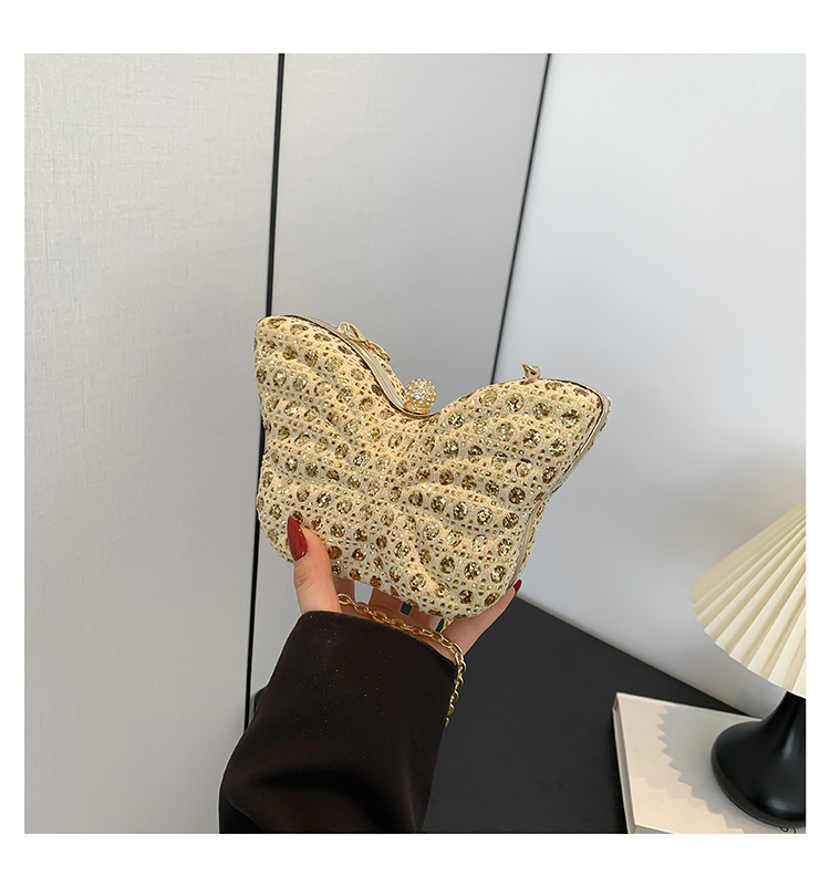 Women's Small Special Material Solid Color Butterfly Elegant Vintage Style Lock Clasp Evening Bag display picture 7