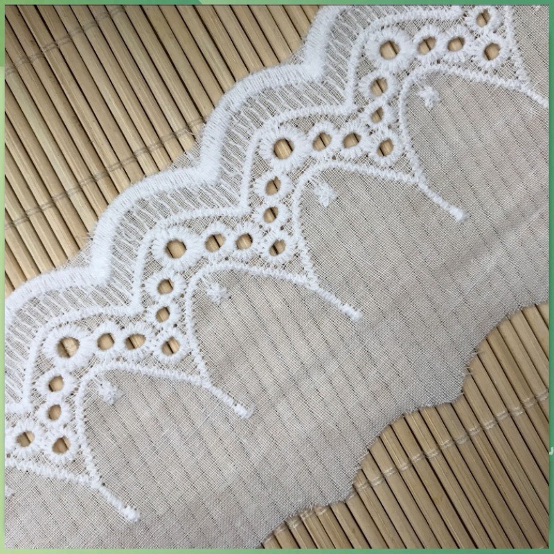 厂家直供大五孔6.5cm全棉刺绣花边镂空服装装饰辅料