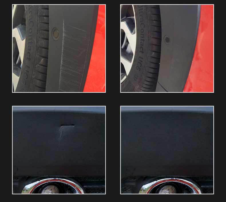 Car wheel eyebrow front bumper plastic parts scratch repair paint repair black spray paint matt paint supplies black technology