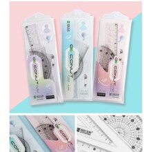 卡通可爱套尺四件套小学生文具套装学习用品尺子三角板量角器批发
