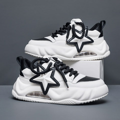 Men's loafers with star pattern, sports casual 2024 spring, thick cushioned platform, elevated dad shoes, direct sale from Wenzhou manufacturer