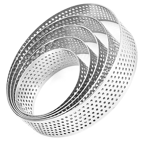 430 stainless steel round holed tower ring punched French fruit tart…
