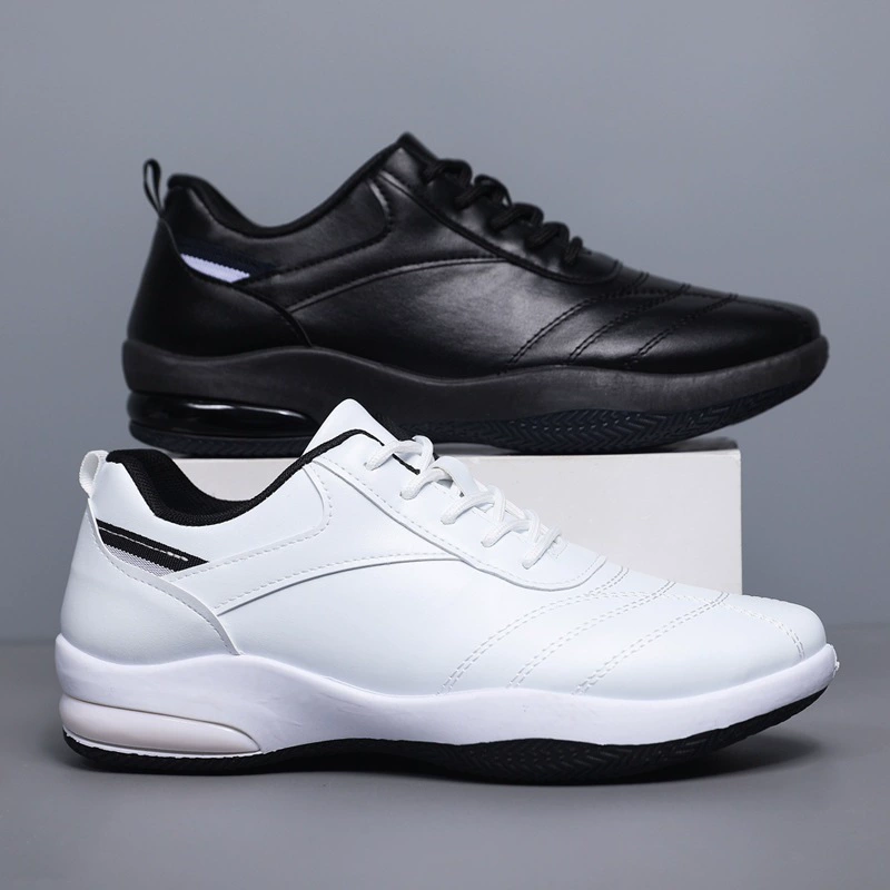 Мужская обувь 2025, осенняя мужская повседневная кожаная обувь, новая спортивная обувь в корейском стиле, износостойкая мягкая подошва, дорожные кроссовки для бега, деловая обувь