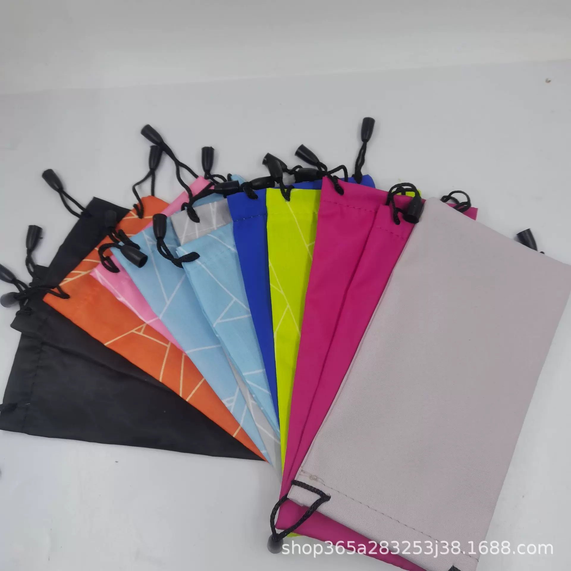 工厂直营束口太阳镜透气眼镜袋批发现货抽绳收纳袋复合布眼镜袋